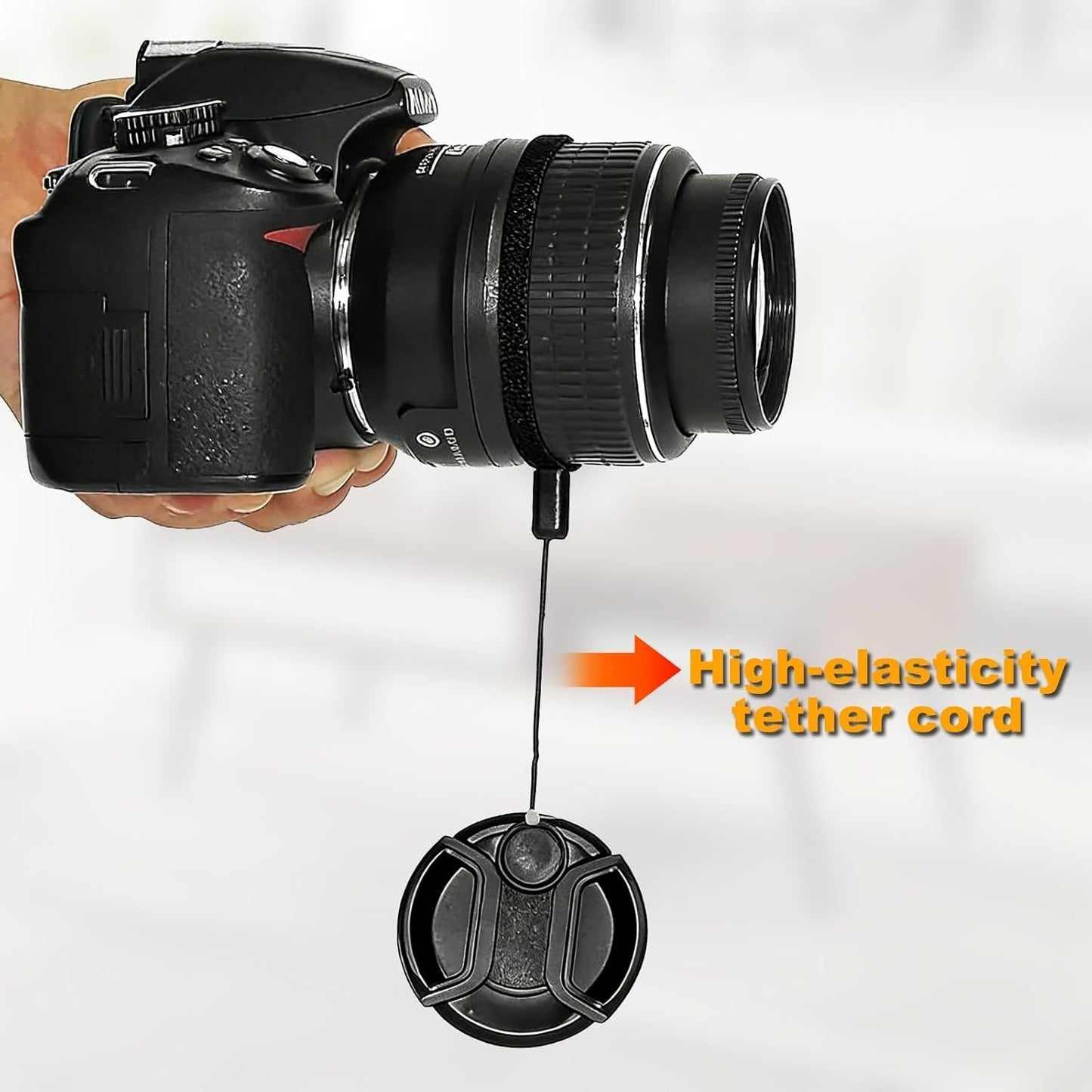 5PCS Camera Lens Cap Tether, Universal Lens Cap Leash & Keeper/Elastic String Holder Compatible with DSLR Lenses, Lens Cap Security Strap Fits All SLR Mirrorless Camera Lenses Cap