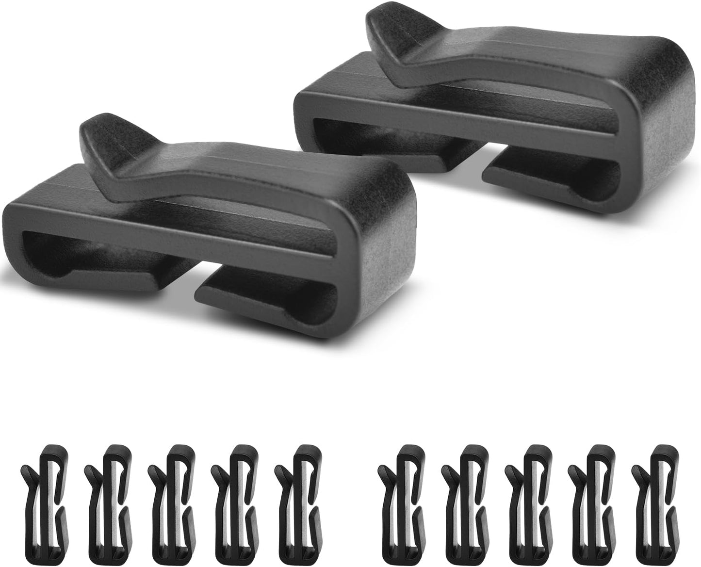CooBigo Plastic Webbing Ending Clip, Tactical Molle Belt Clip Hook, Hiking Camping Backpack Helmet Goggle Webbing Clip