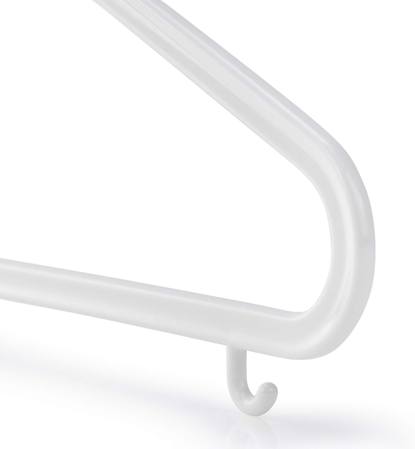 HANGERWORLD White Plastic Hangers 10 Pack - 14inch No Shoulder Bump, Slim Space-Saving Hanger