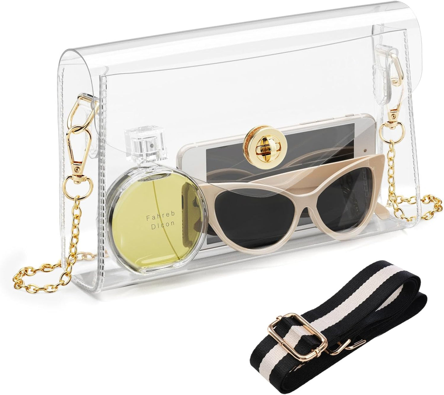 Clear Purse for Women, Clear Bag for Stadium Events, Crossbody Bag Stadium Approved for Sports Concerts Outfits