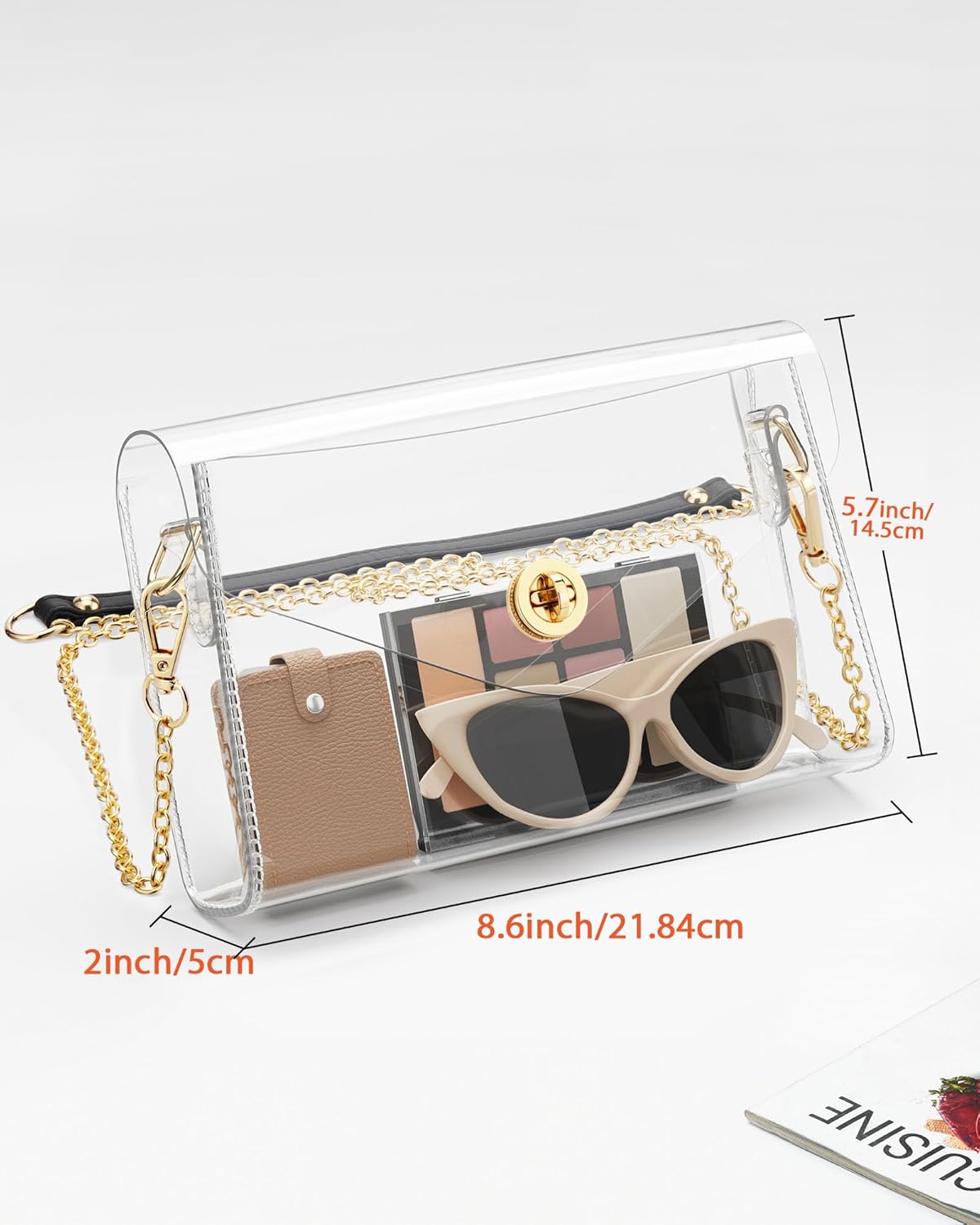 Clear Purse for Women, Clear Bag for Stadium Events, Crossbody Bag Stadium Approved for Sports Concerts Outfits