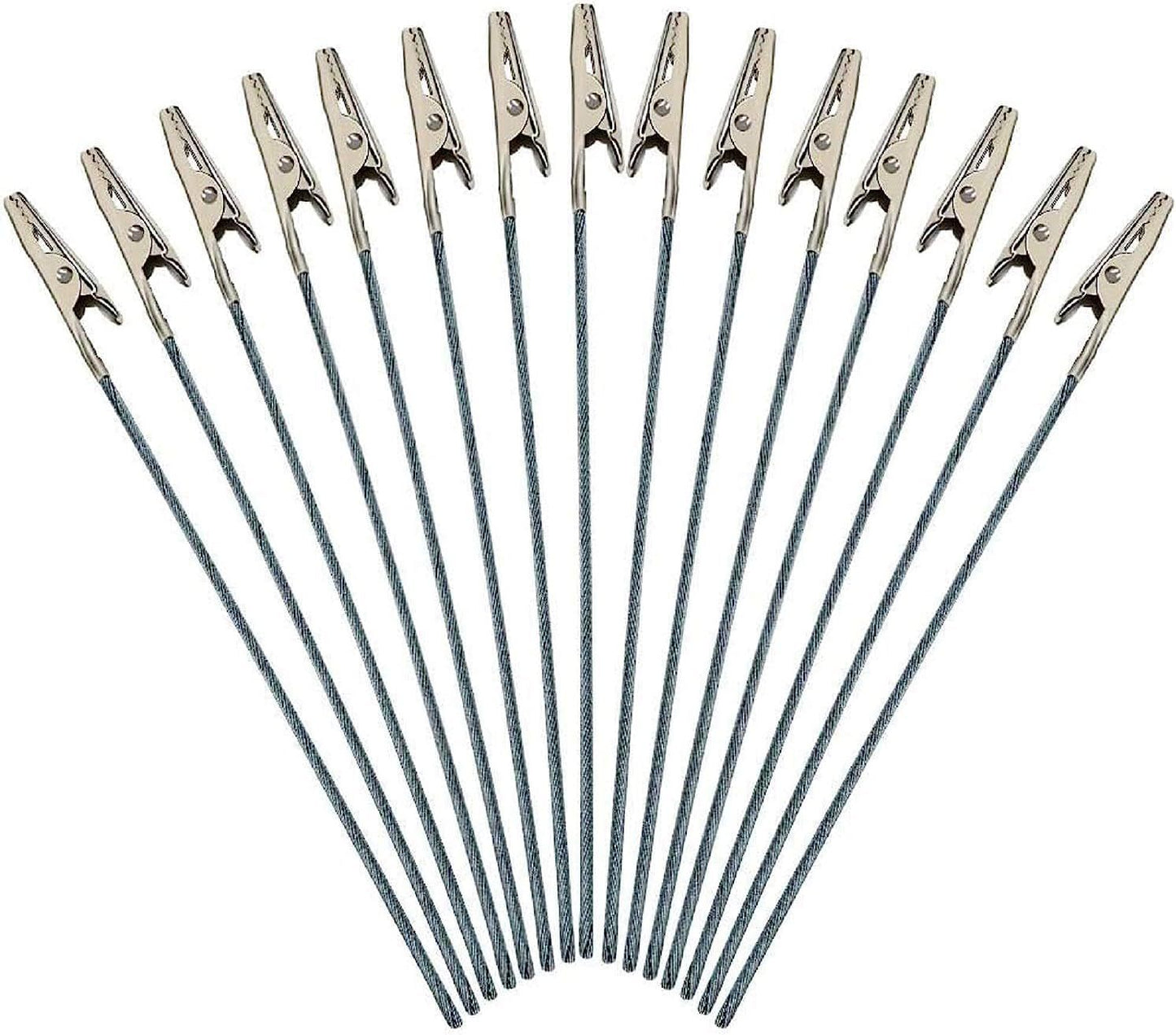 50Pcs Metal Wire Alligator Clamp Long-Tailed Alligator Iron Clip Clasp for DIY Card Clip Holder 6 inch (150mm)