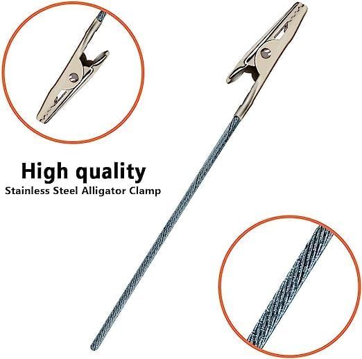 50Pcs Metal Wire Alligator Clamp Long-Tailed Alligator Iron Clip Clasp for DIY Card Clip Holder 6 inch (150mm)