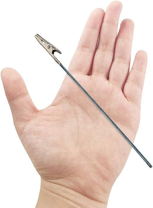 50Pcs Metal Wire Alligator Clamp Long-Tailed Alligator Iron Clip Clasp for DIY Card Clip Holder 6 inch (150mm)