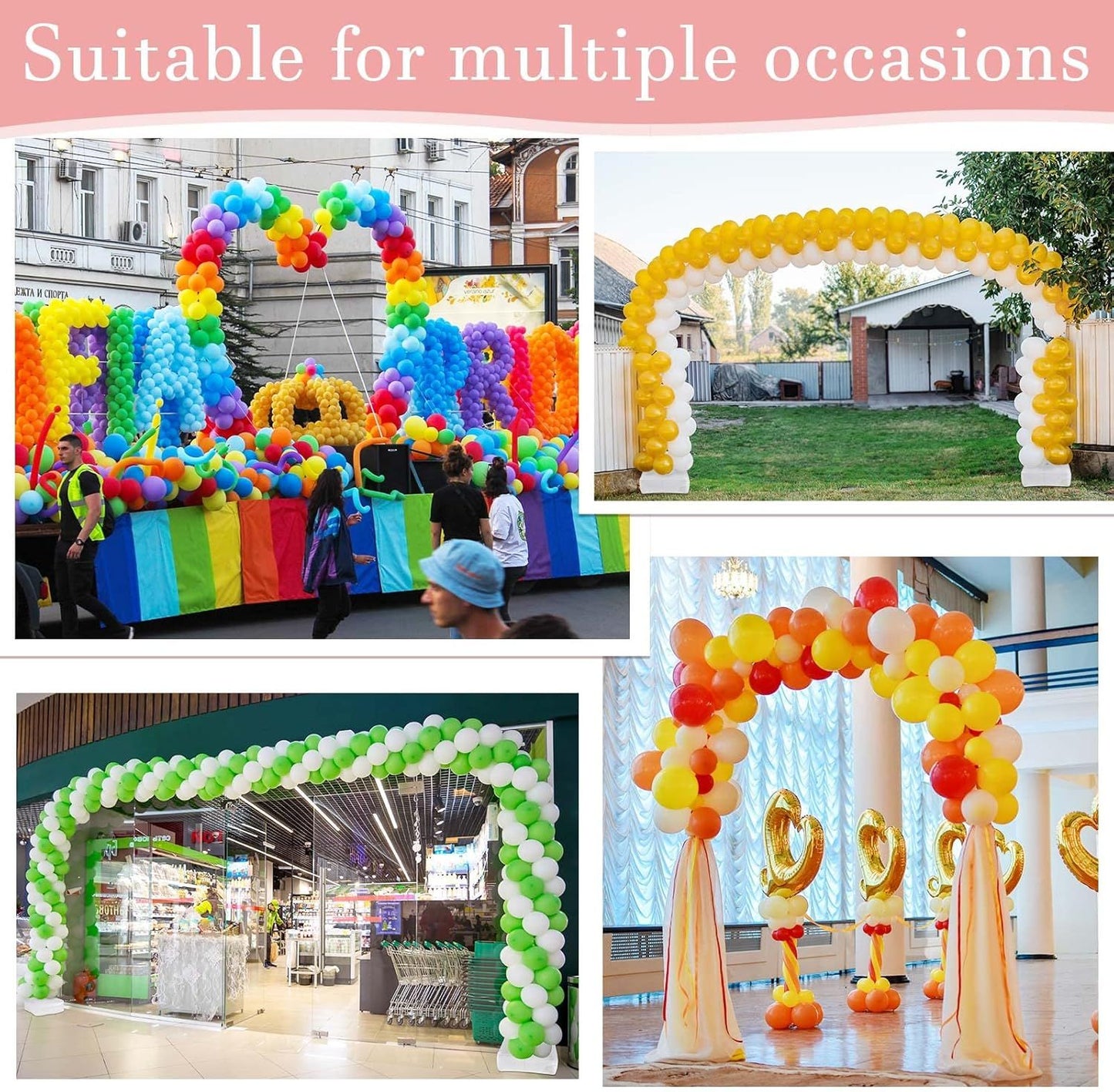4 Pcs Balloon Arch Stands Base Heavyweight Water Bag for Column Stand and Arch Kit Balloon Stand for Party Wedding Graduation Birthday Decor, White