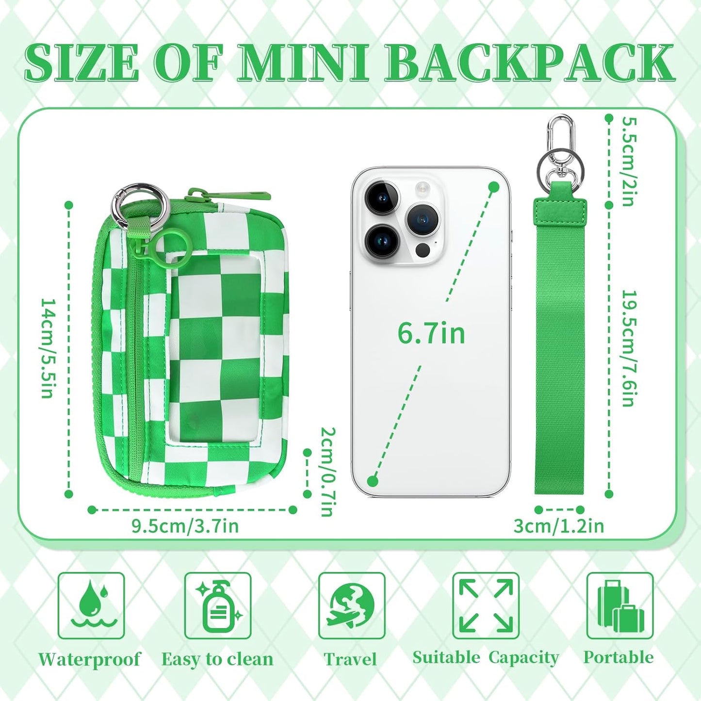 The Iris' Wallet Wristlet Pouch 2nd Gen for Women/Men,Iris Carry All Wallet Zip Card Case with ID Window,Portable Change Coin Purse,Waterproof Nylon Keychain Purse for Travel Daily(Green)