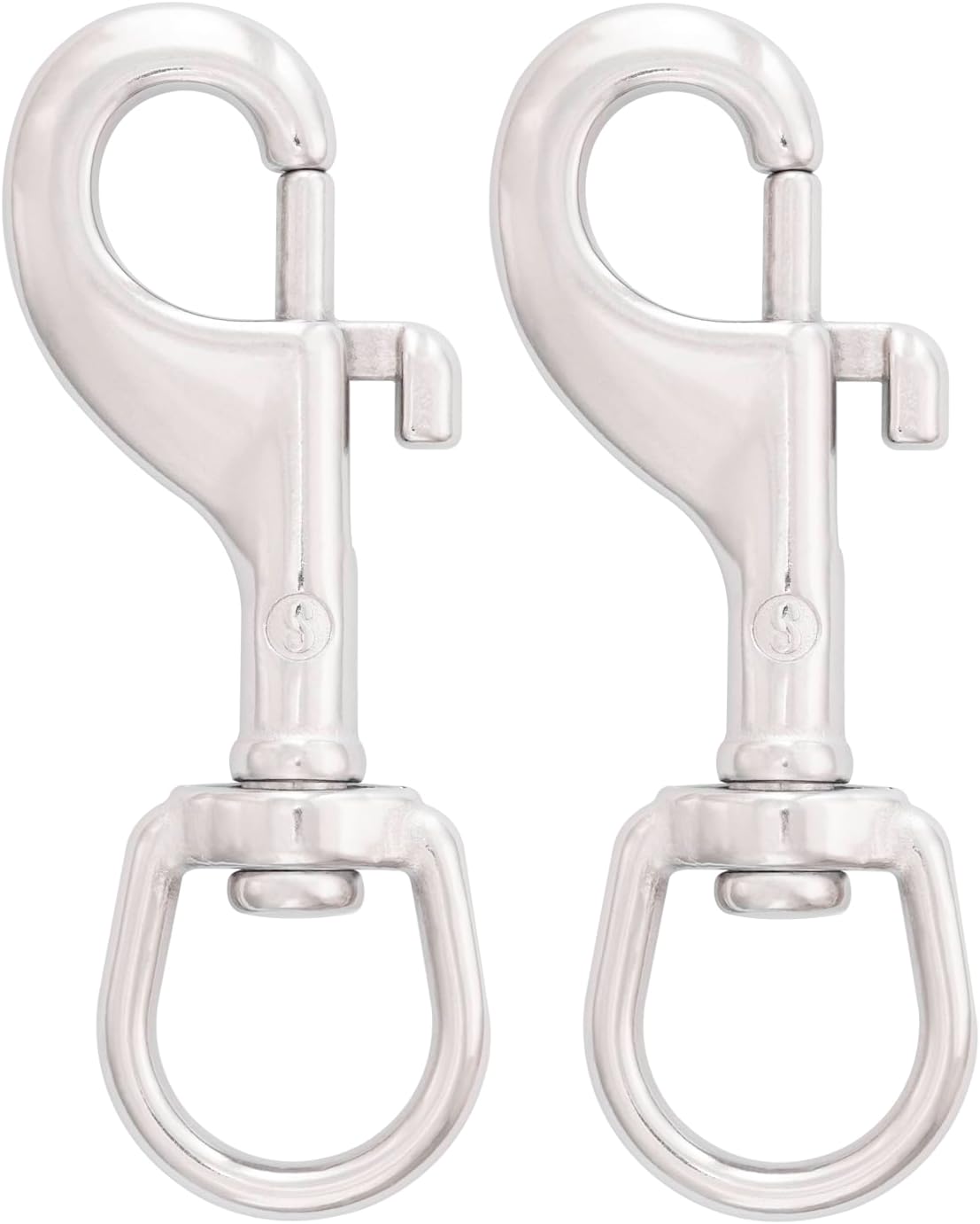 SHONAN 3.5 Inch Swivel Eye Snap Hook, 2 Pack Marine Grade Scuba Bolt Snap, Single Ended Stainless Steel Flag Clips Swivel Snaps for Scuba Diving, Flag Pole Rope, Dog Leash, Camera Strap