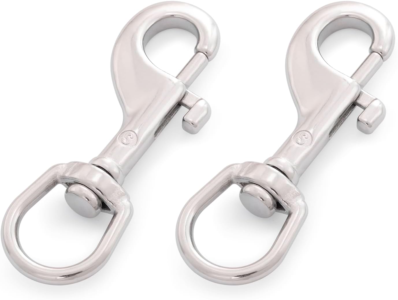 SHONAN 3.5 Inch Swivel Eye Snap Hook, 2 Pack Marine Grade Scuba Bolt Snap, Single Ended Stainless Steel Flag Clips Swivel Snaps for Scuba Diving, Flag Pole Rope, Dog Leash, Camera Strap
