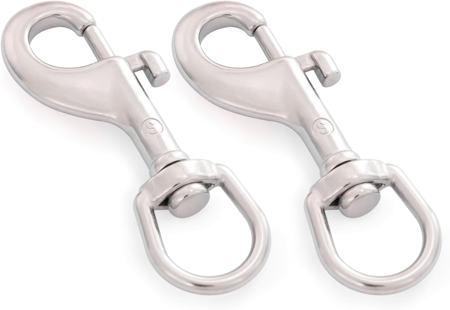 SHONAN 3.5 Inch Swivel Eye Snap Hook, 2 Pack Marine Grade Scuba Bolt Snap, Single Ended Stainless Steel Flag Clips Swivel Snaps for Scuba Diving, Flag Pole Rope, Dog Leash, Camera Strap