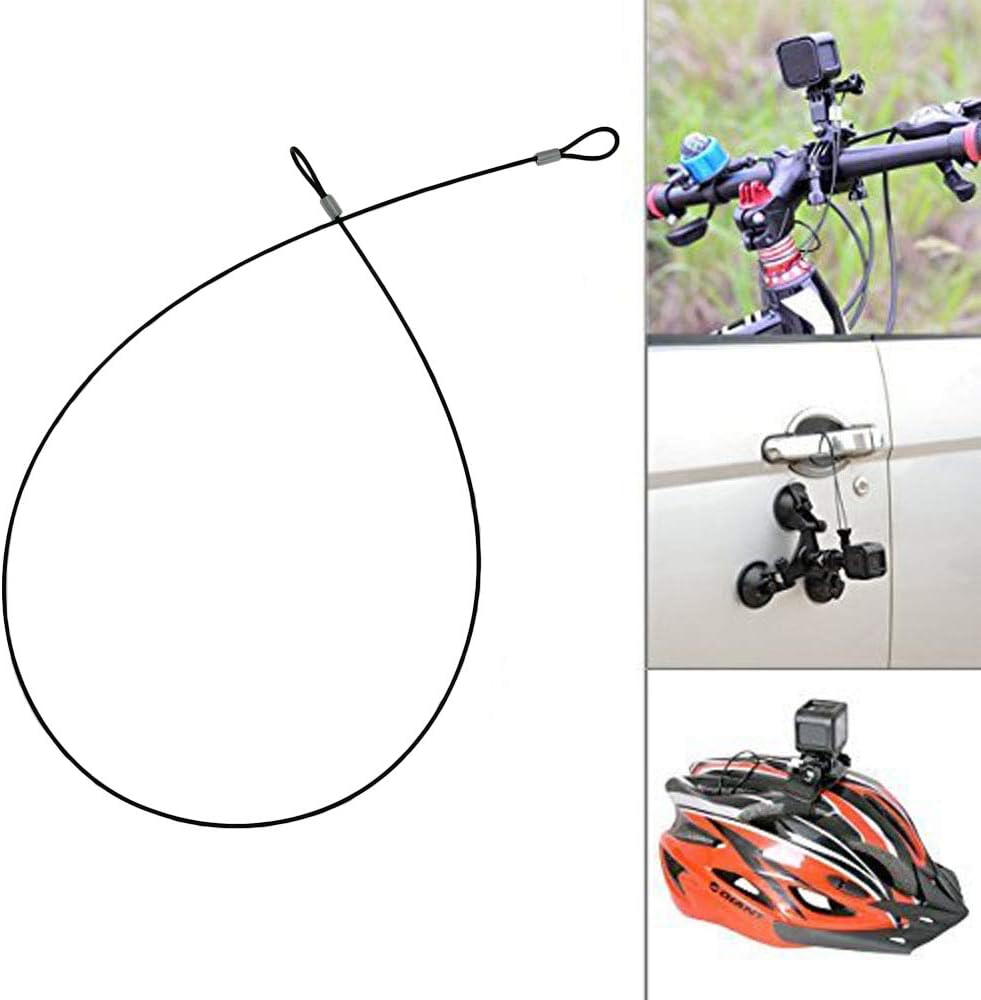 Sevrwell 35 inches Stainless Steel Tether Lanyard for GoPro Hero Max/9/8/7/6/5/4/3+/3(3PCS),SJ4000,Xiaomi Yi 4K, DJI OSMO Action Cameras