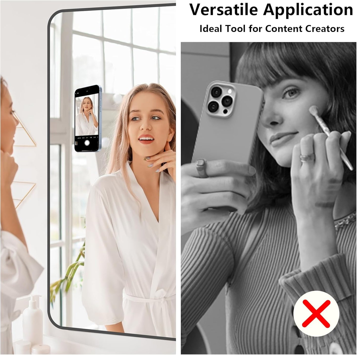 3 Pack Silicone Sticky Grip Holder for Cellphone, Suction Cup Phone Mount Hands-Free Double Sided Strong Selfie & Videos, Pink/Black/Transparent