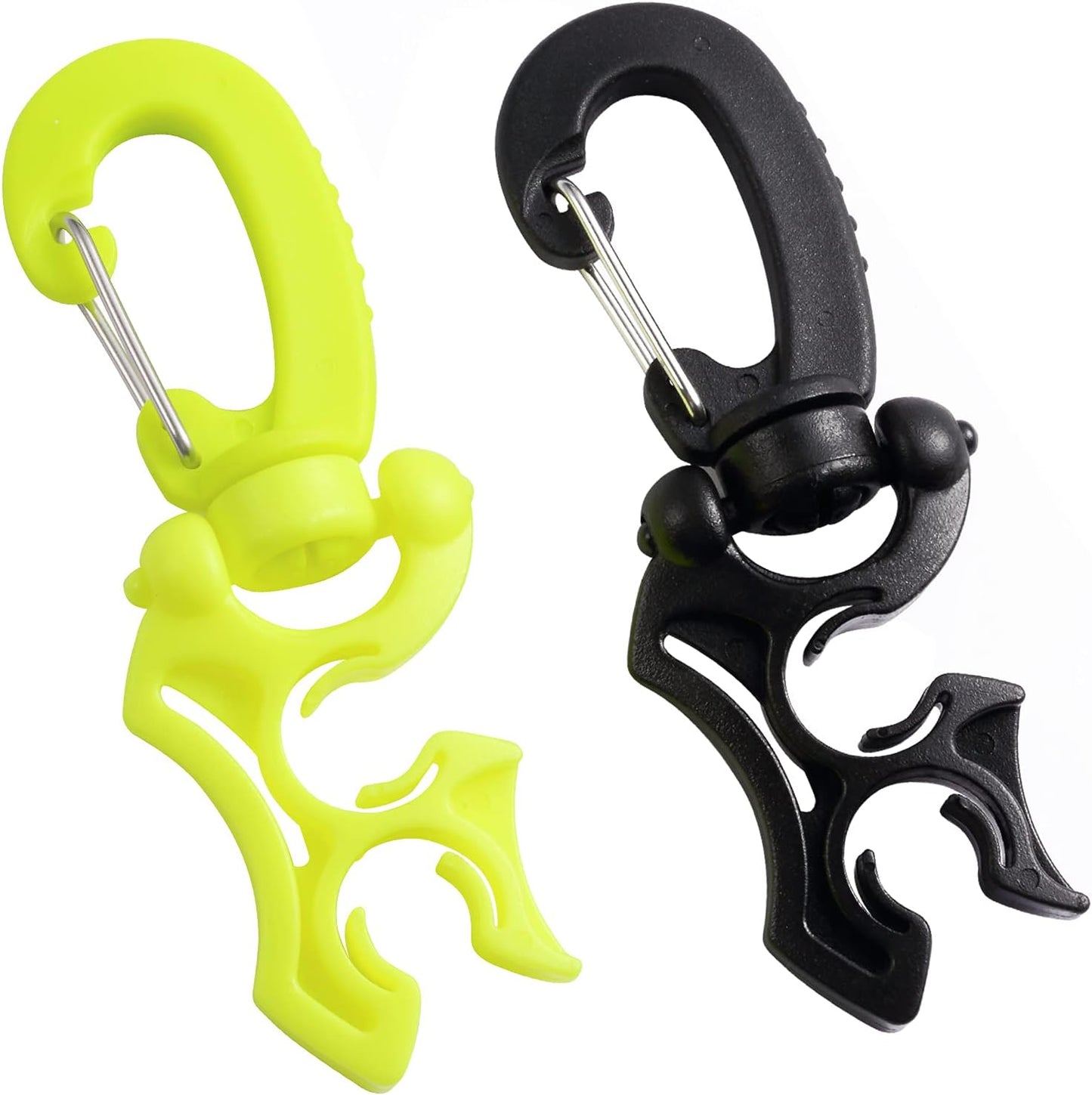 2 Packs Scuba Hose Clip Diving Holder Clip, Double BCD Dive with Snap Hook Buckle for Snorkeling Accessories Select Color