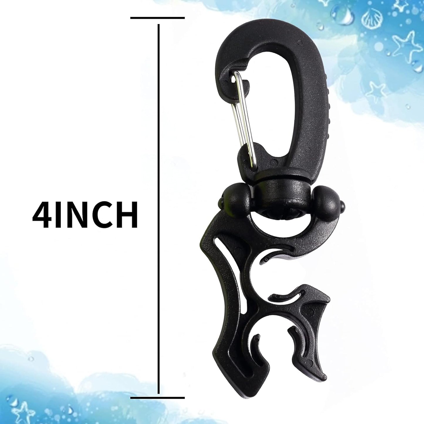 2 Packs Scuba Hose Clip Diving Holder Clip, Double BCD Dive with Snap Hook Buckle for Snorkeling Accessories Select Color