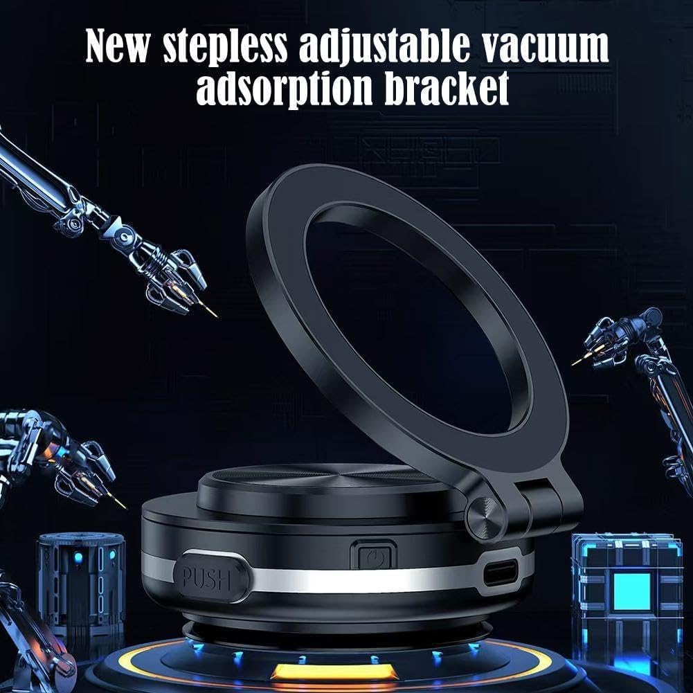Vacuum Magnetic Suction Cup Phone Car Mount Folding Swivel Stand Rotation Electric Vacuum for MagSafe Stand Universal