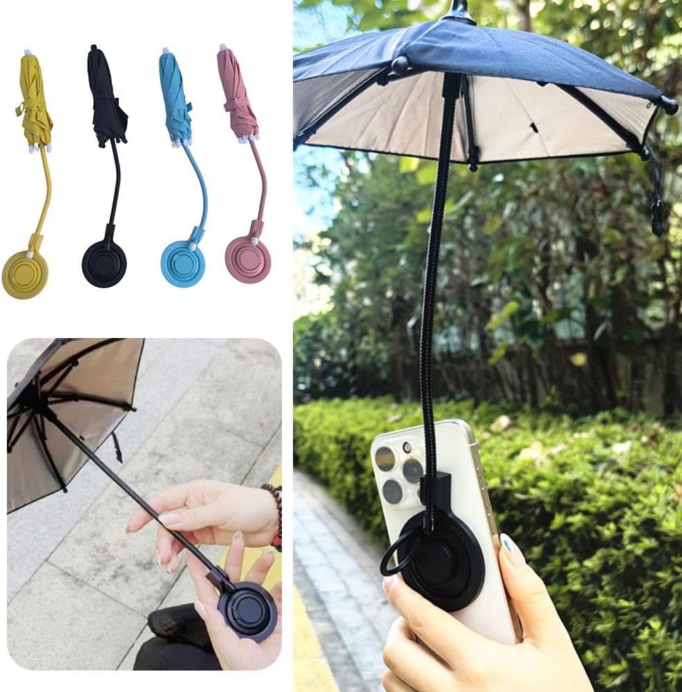 Phone Umbrella for Sun, Adjustable Magnetic Phone Sun Shade Umbrella, Universal Phone Umbrella Sun Blocker Cover Visor for Beach Pool Outdoor