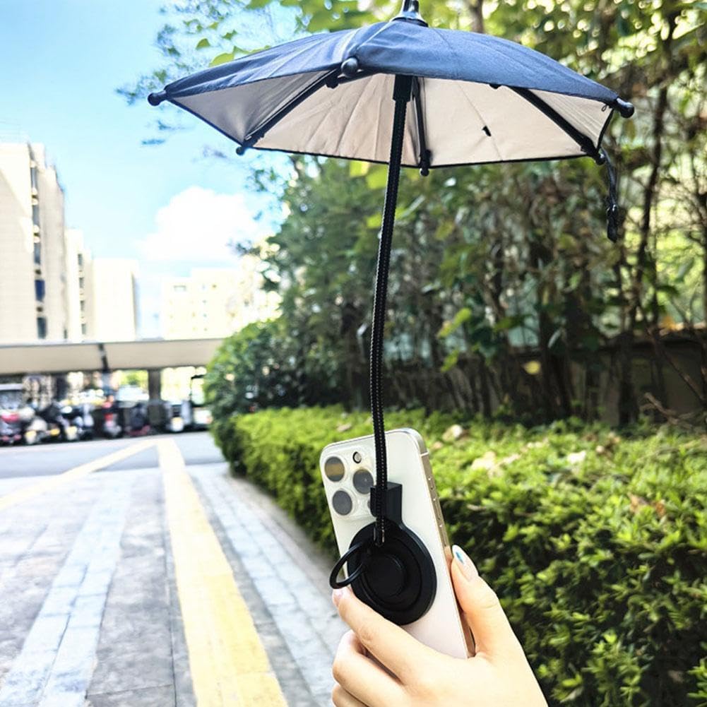Phone Umbrella for Sun, Adjustable Magnetic Phone Sun Shade Umbrella, Universal Phone Umbrella Sun Blocker Cover Visor for Beach Pool Outdoor