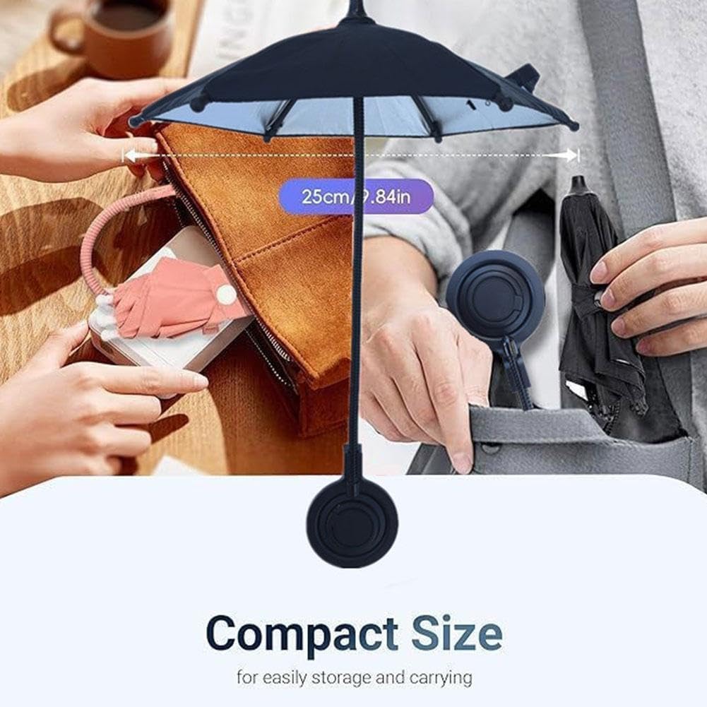Phone Umbrella for Sun, Adjustable Magnetic Phone Sun Shade Umbrella, Universal Phone Umbrella Sun Blocker Cover Visor for Beach Pool Outdoor