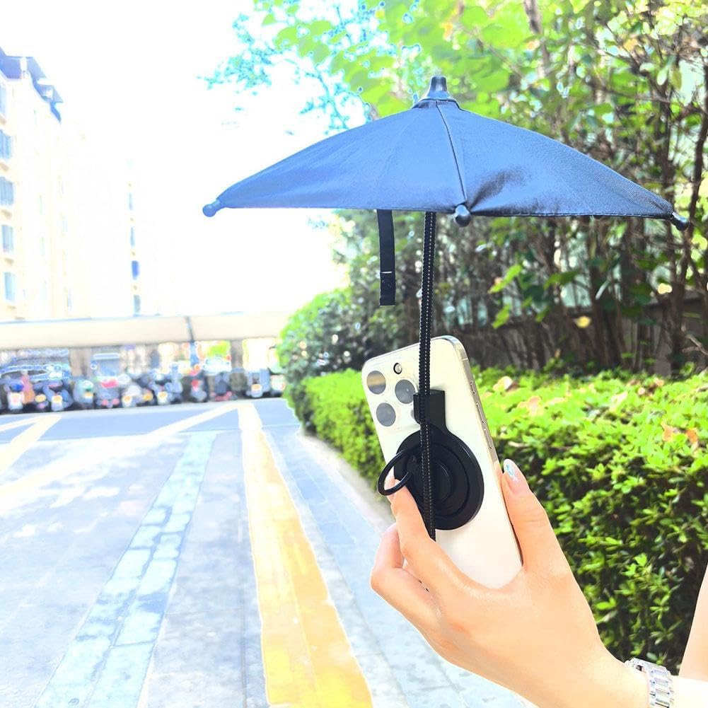 Phone Umbrella for Sun, Adjustable Magnetic Phone Sun Shade Umbrella, Universal Phone Umbrella Sun Blocker Cover Visor for Beach Pool Outdoor