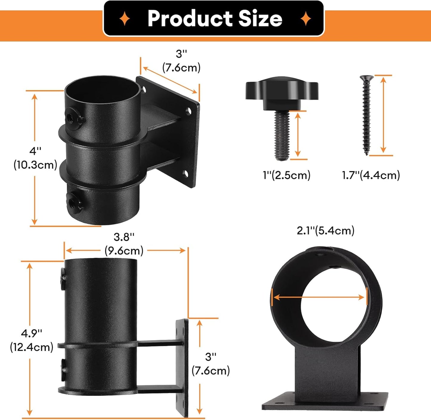 Umbrella Clamp Deck Umbrella Mount Bracket 2PCS Umbrella Clamp I Patio Umbrella Holder,Umbrella Clamp Mount for Deck Railing Heavy Duty Umbrella Clamp,Patio Umbrella Stand for Balcony,Courtyard