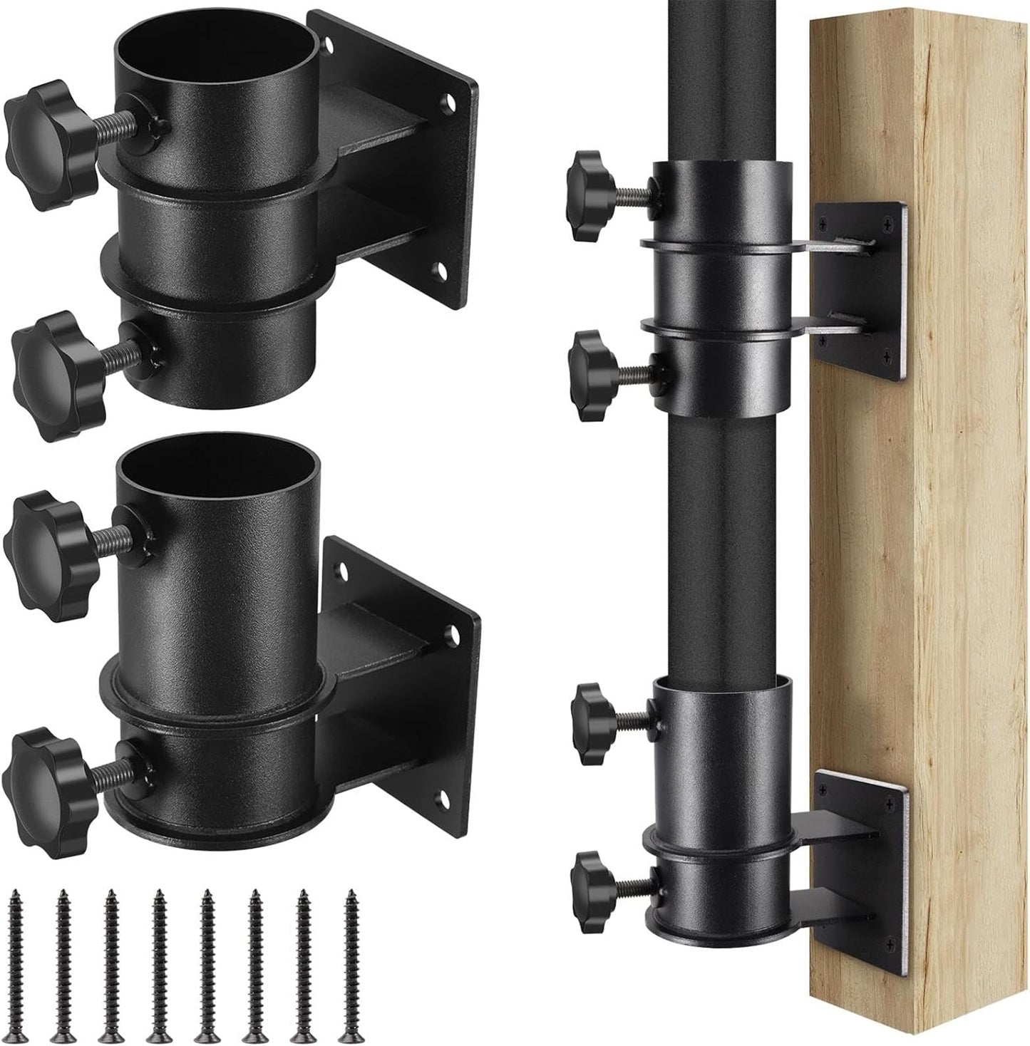 Umbrella Clamp Deck Umbrella Mount Bracket 2PCS Umbrella Clamp I Patio Umbrella Holder,Umbrella Clamp Mount for Deck Railing Heavy Duty Umbrella Clamp,Patio Umbrella Stand for Balcony,Courtyard