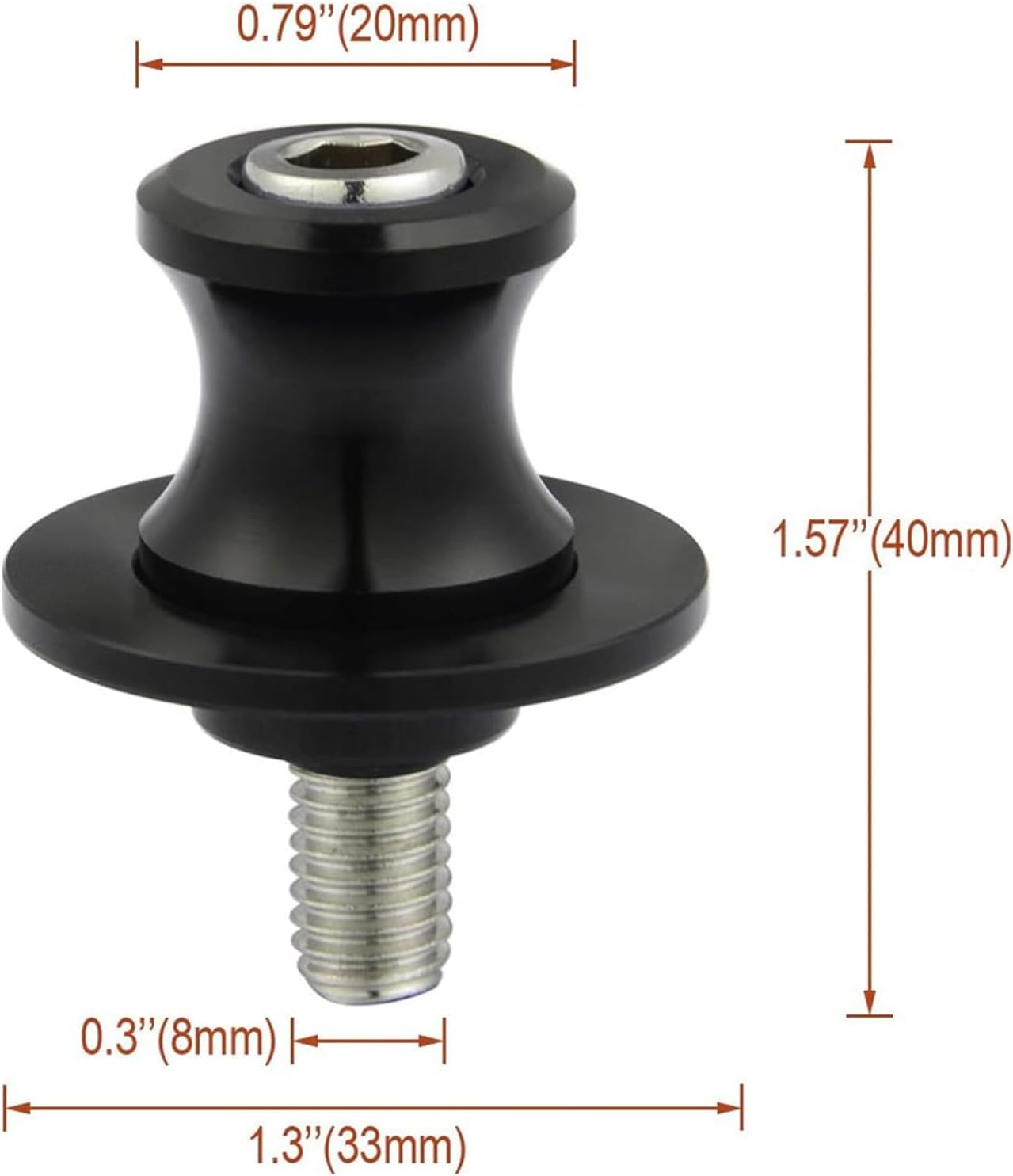 2 PCS Swing Arm Spool, 8/10mm Motorcycle CNC Rear Stand, Swing Arm Spool Sliders Stand Swing arm Bobbins Compatible for Ducati Triumph Honda Kawasaki BMW Suzuki (8MM)