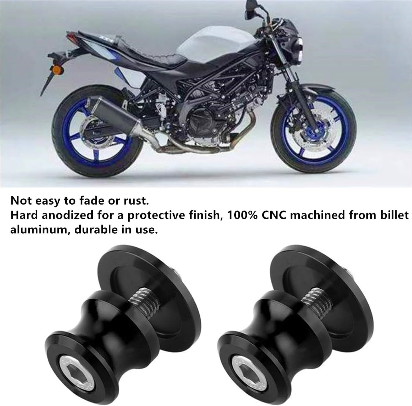 2 PCS Swing Arm Spool, 8/10mm Motorcycle CNC Rear Stand, Swing Arm Spool Sliders Stand Swing arm Bobbins Compatible for Ducati Triumph Honda Kawasaki BMW Suzuki (8MM)