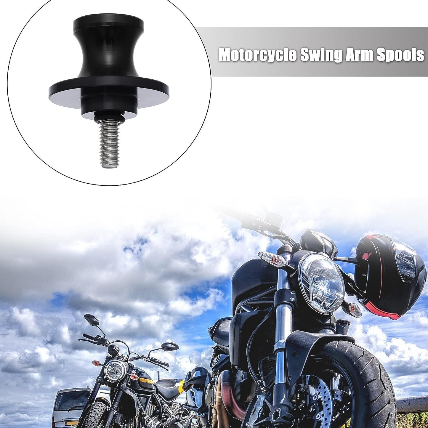 2 PCS Swing Arm Spool, 8/10mm Motorcycle CNC Rear Stand, Swing Arm Spool Sliders Stand Swing arm Bobbins Compatible for Ducati Triumph Honda Kawasaki BMW Suzuki (8MM)
