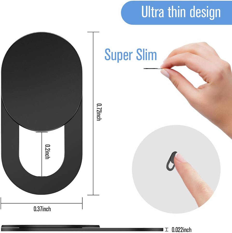 Webcam Cover Slide,[6 Pack] Ultra-Thin Laptop Web Camera Cover Compatible with MacBook,Laptop,PC,Computer,iMac,iPad, iPhone 6/7/8 Plus. 0.022in Thick Web Blocker Protect Your Privacy and Security