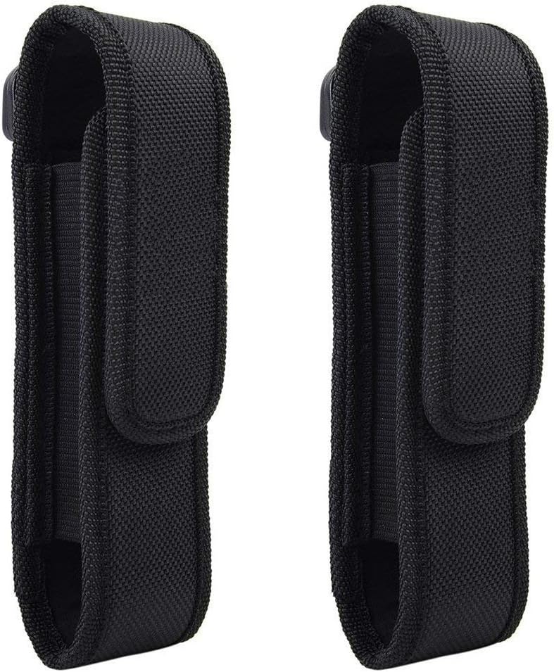 2 Pcs Flashlight Holster Pouch Holder Flash Light Belt Carry Case for 5"-7" Tactical with Stretch Capability