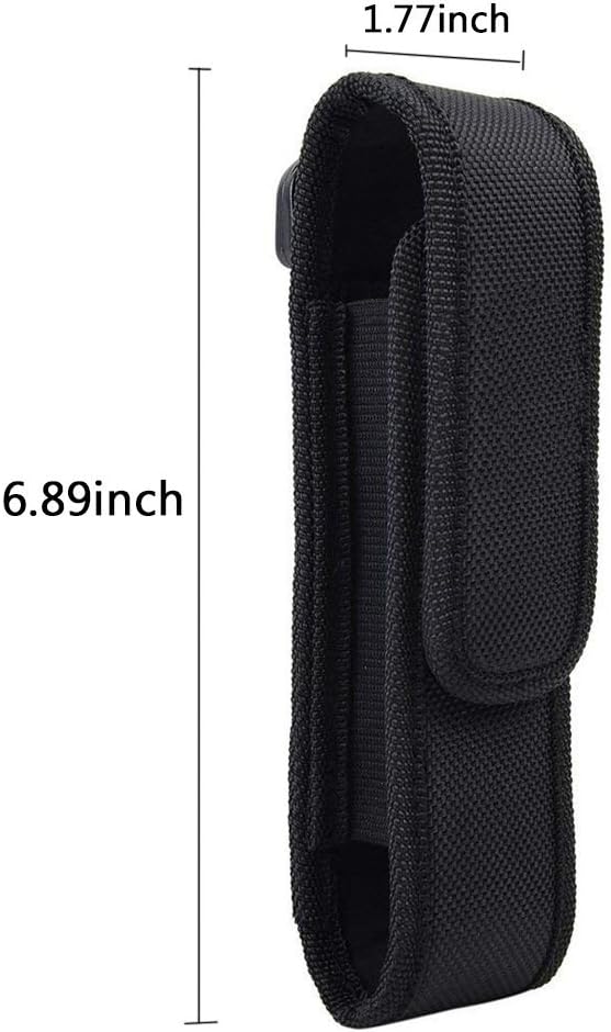 2 Pcs Flashlight Holster Pouch Holder Flash Light Belt Carry Case for 5"-7" Tactical with Stretch Capability