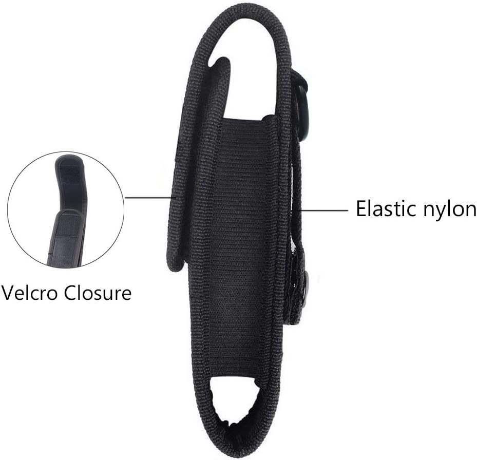 2 Pcs Flashlight Holster Pouch Holder Flash Light Belt Carry Case for 5"-7" Tactical with Stretch Capability