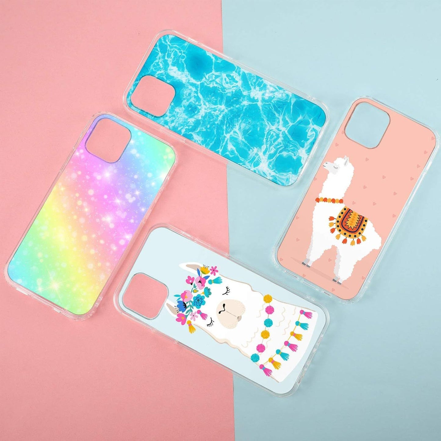 4 Pieces Clear DIY Phone Case Compatible with iPhone 12/12 Pro 6. 1 Inch Transparent Epoxy Resin Anti-Slip Mobile Phone Junk Cases Including 2 Hard Shells and 2 Sot Shells