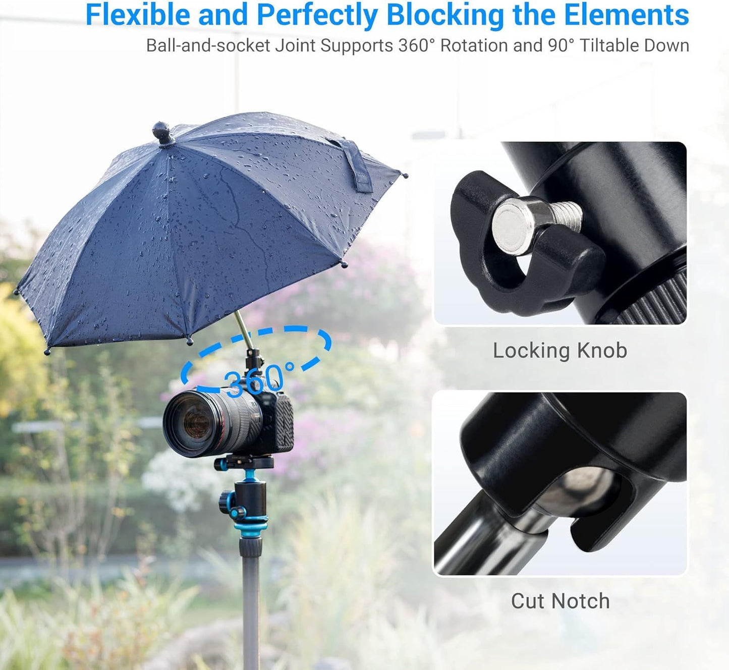 DSLR Mirrorless Camera Hot Shoe Umbrella Rain Cover Protector Sunshade for Canon EOS R100 R50 R8 R7 R10 R3 R6M2 R6V R5 C Rp R Rebel T8i T7 90D A7RVI A7R VI A7RV A7 IV A7S III II Z8 Z9 Z30 Z5 Z6 Z7II