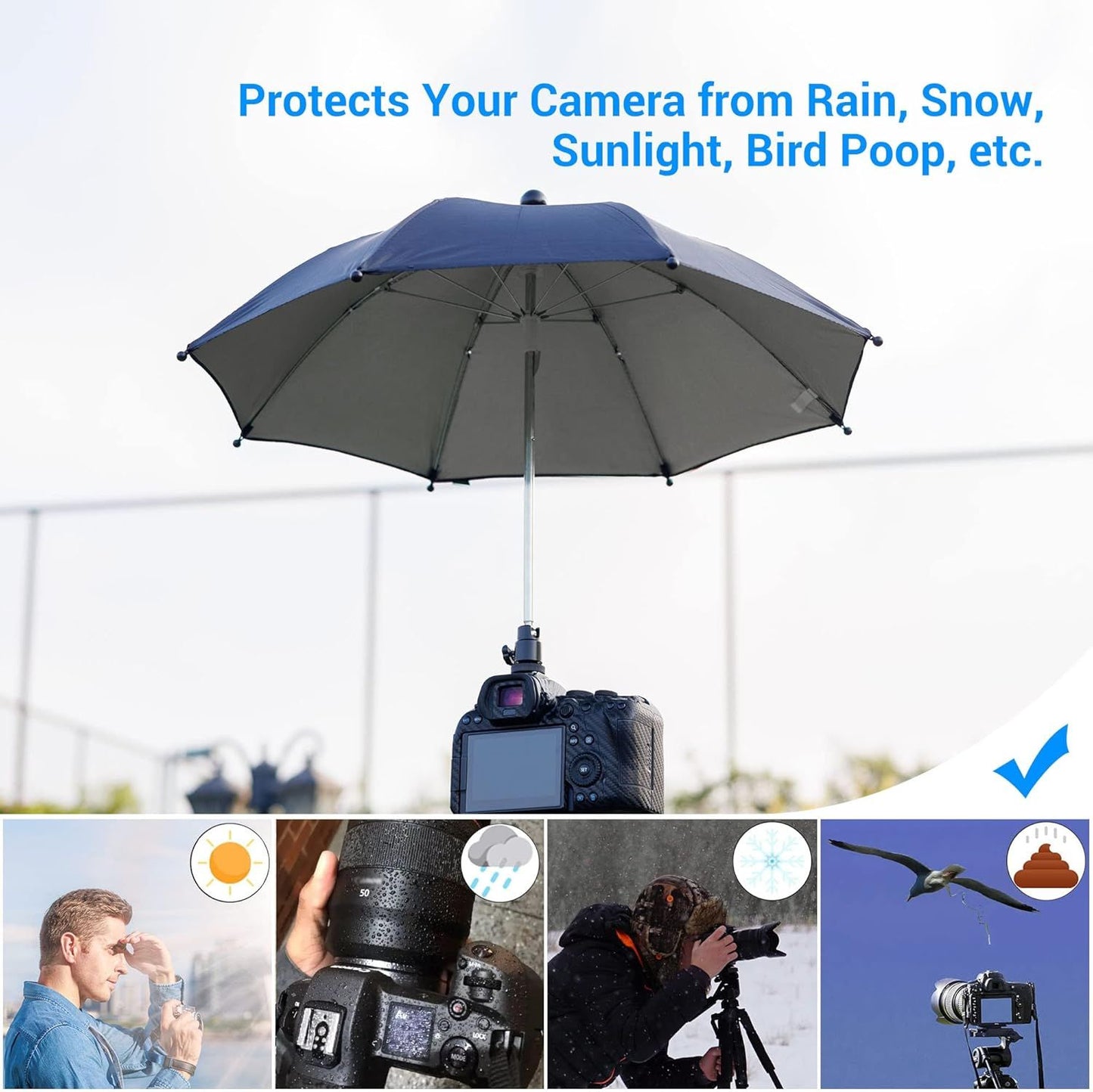 DSLR Mirrorless Camera Hot Shoe Umbrella Rain Cover Protector Sunshade for Canon EOS R100 R50 R8 R7 R10 R3 R6M2 R6V R5 C Rp R Rebel T8i T7 90D A7RVI A7R VI A7RV A7 IV A7S III II Z8 Z9 Z30 Z5 Z6 Z7II