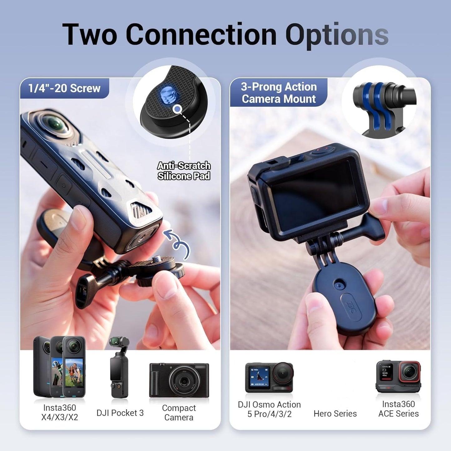 Strong Magnetic Mount Stand for Insta360 X5 X4 OSMO 360,Detachable Magnetic Camera Mount for Insta360 X5 X4 X3 GO Osmo 360 Pocket4 Action 5Pro Hero13 & More,Compact Magnet Steering Holder Bracket Base