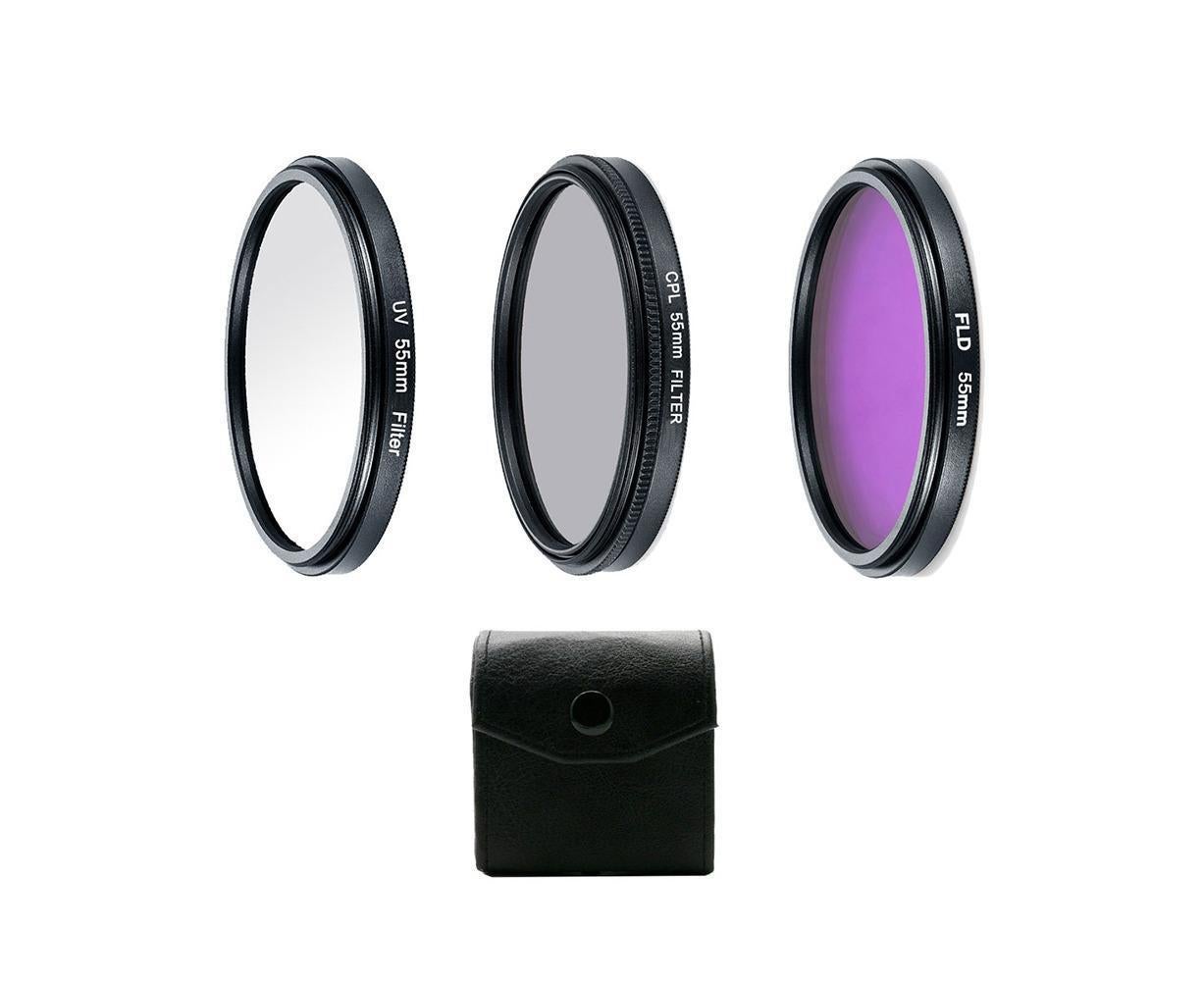 Professional UV CPL Polarizer FLD Photo Photography Filter Kit for SLR Camera