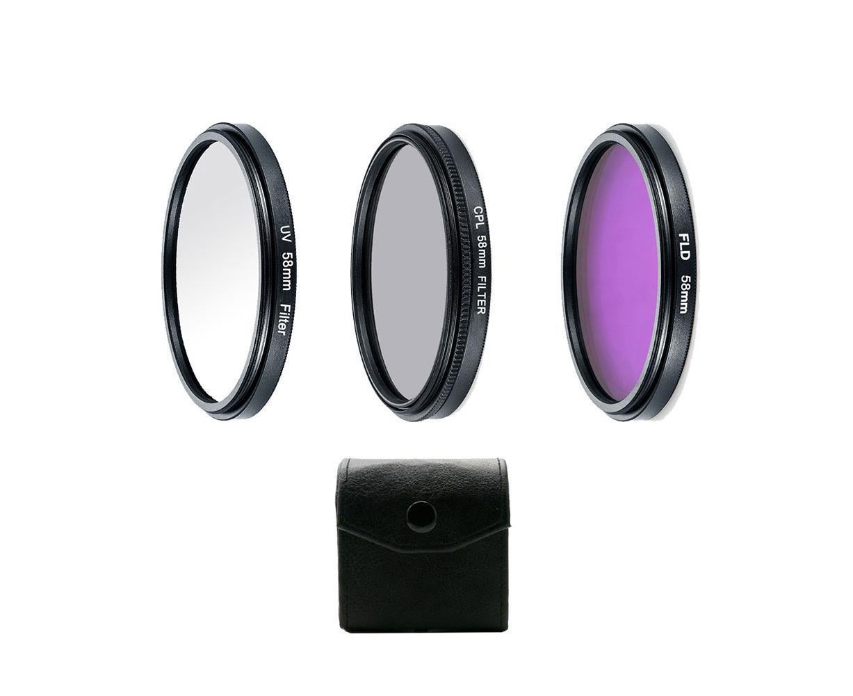 Professional UV CPL Polarizer FLD Photo Photography Filter Kit for SLR Camera