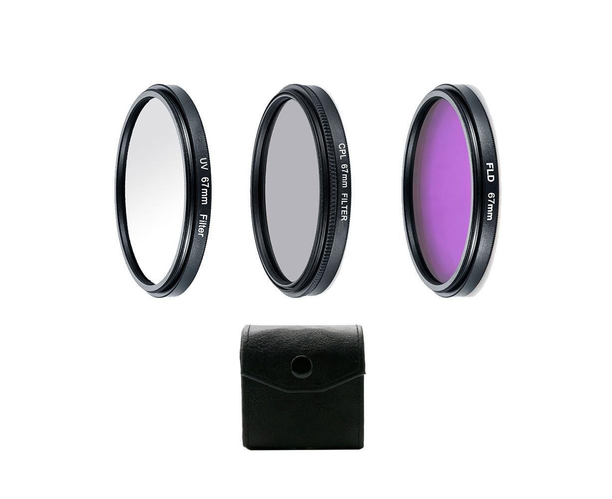 Professional UV CPL Polarizer FLD Photo Photography Filter Kit for SLR Camera