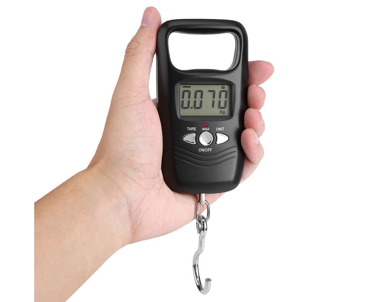 WEIHENG 50kg LCD Digital Hanging Luggage Electronic Pocket Hook Scale with Backlight (Black)