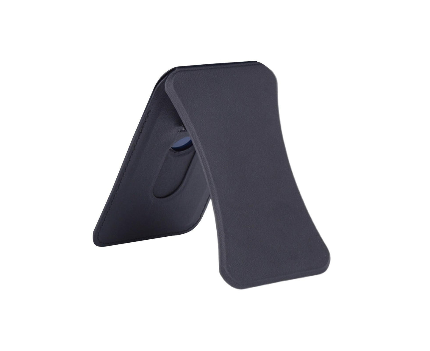 Folding Stand Reusable Multifunctional Adjustable Anti-drop Faux Leather Wallet Phone Stand for iPhone 13/12 Series - Black
