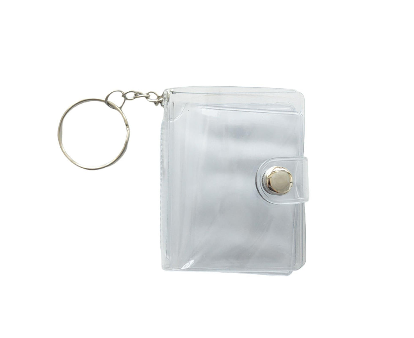 Mini Photo Album Flip Page Sequins Transparent Snap Hanging Ring 16 Pockets Card Photo Holder Memory Giftlear