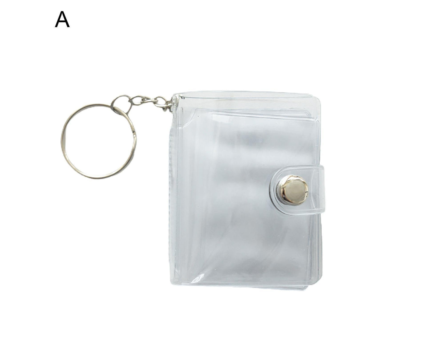 Mini Photo Album Flip Page Sequins Transparent Snap Hanging Ring 16 Pockets Card Photo Holder Memory Giftlear