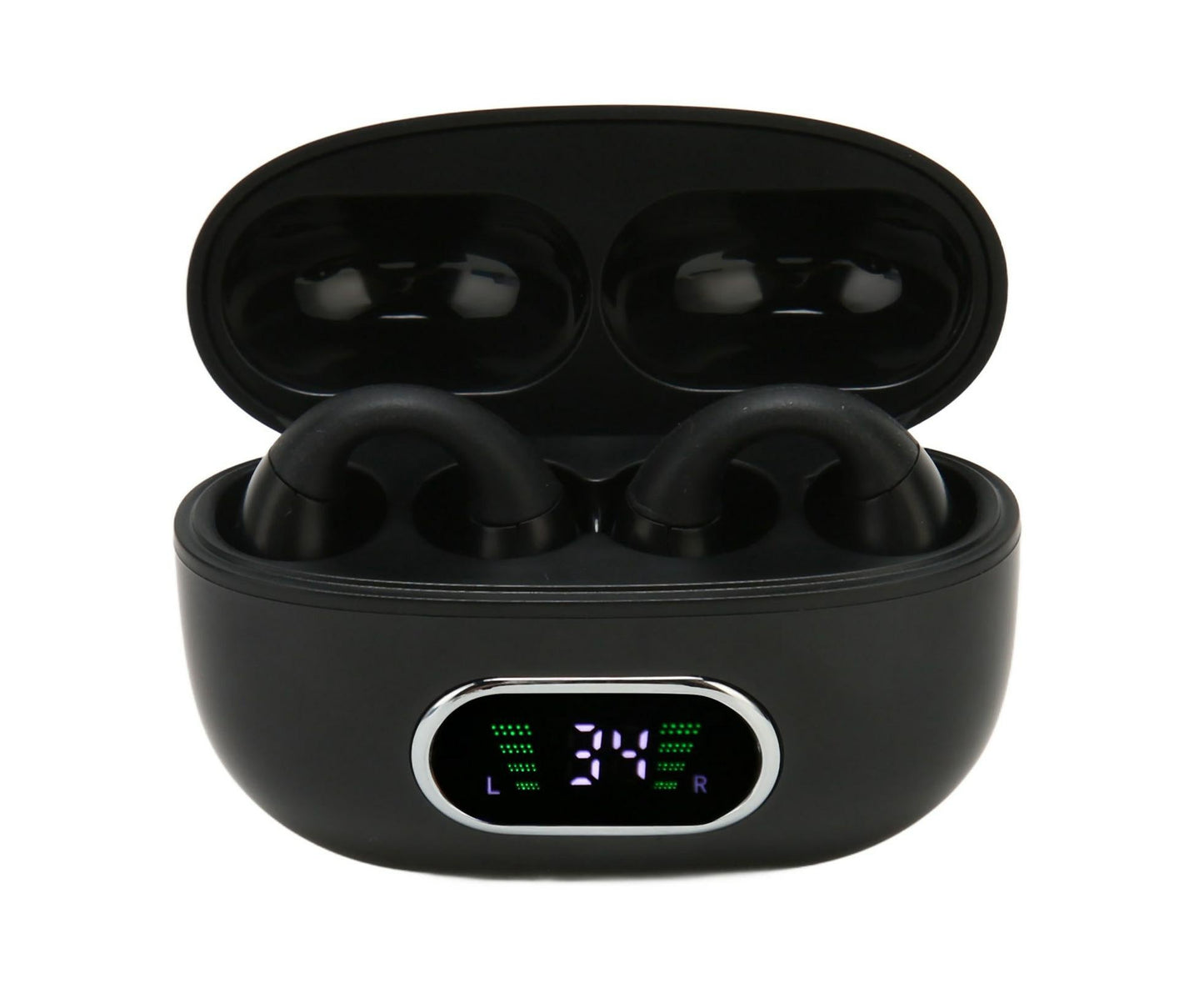 Bluetooth Translator Earphone 144 Languages Stereo Clip On Translation Earbuds with Charging Case for Android IOS Black