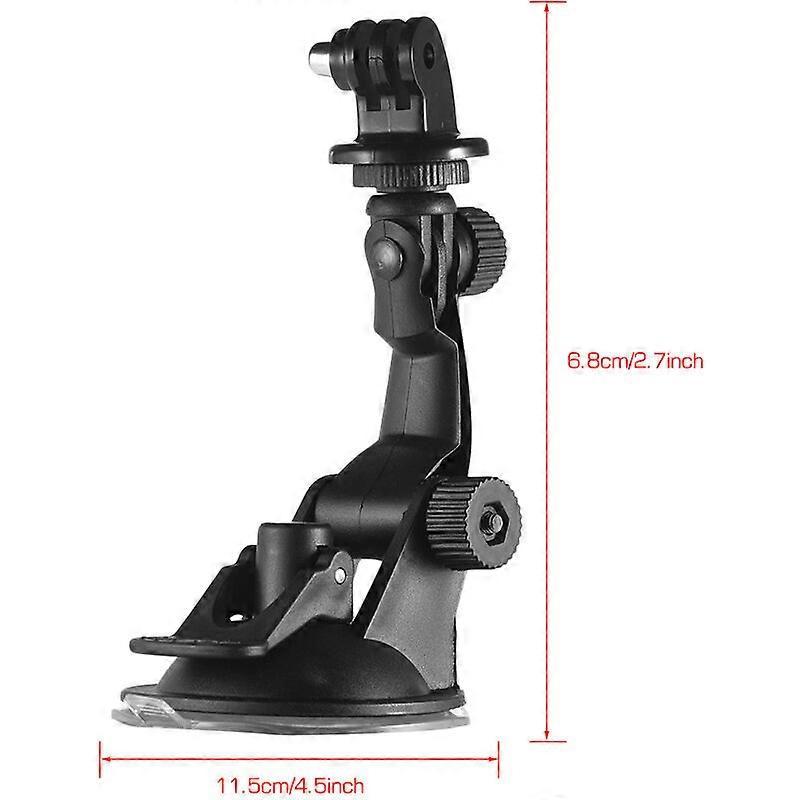 Action Camera Accessories Car Suction Cup Mount + Tripod Adapter for GoPro hero 7/6/5/4 SJCAM/YI, Model: Black