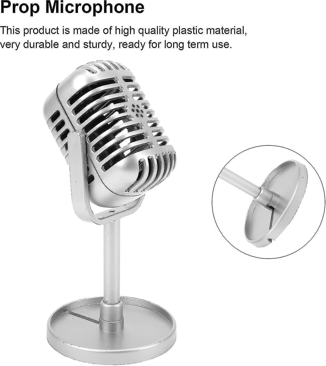 Plastic Fake Microphone Prop - Realistic Mic for Filming or Party Use