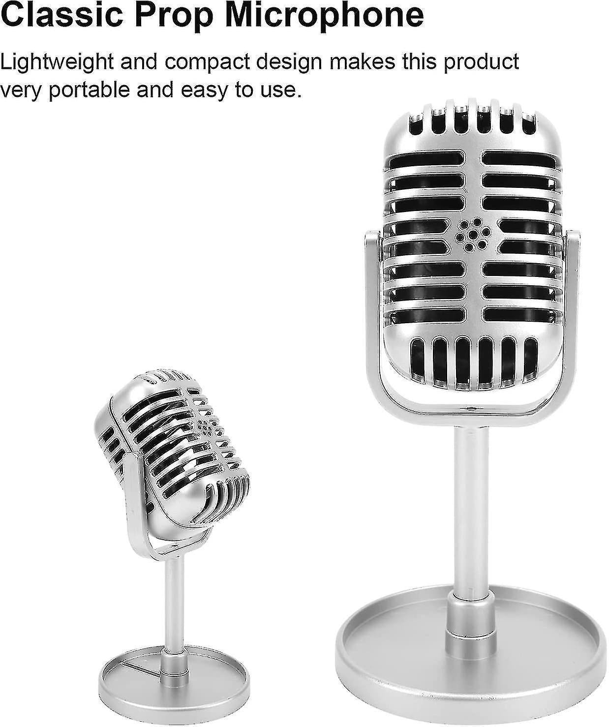 Plastic Fake Microphone Prop - Realistic Mic for Filming or Party Use