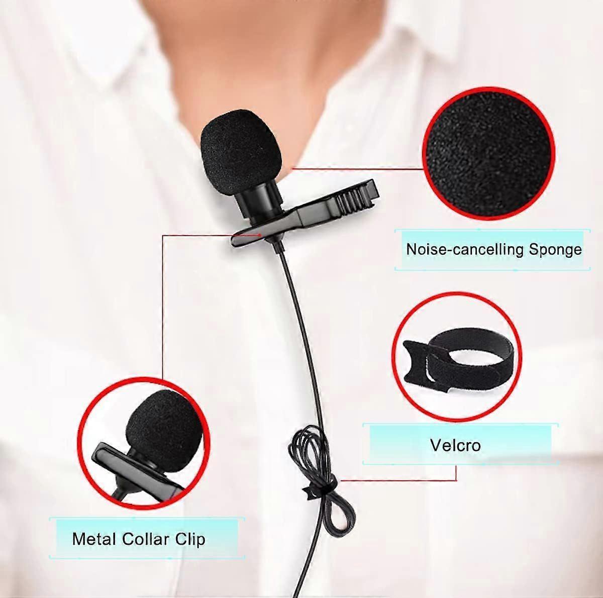 Type-C Lavalier Microphone - Clip-on Mic with Monitoring Interface for Phone