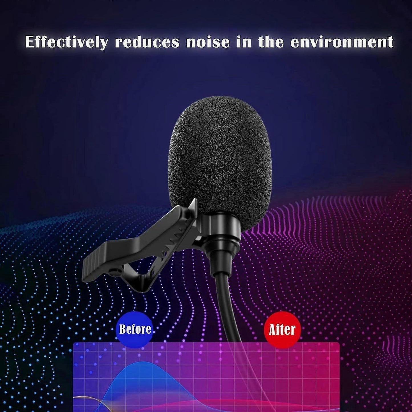Type-C Lavalier Microphone - Clip-on Mic with Monitoring Interface for Phone