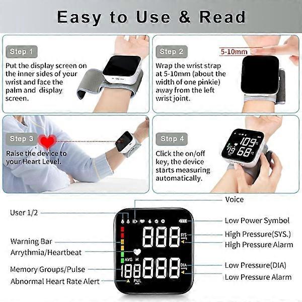 Rechargeable Wrist Device with Large LED Screen and Memory Function