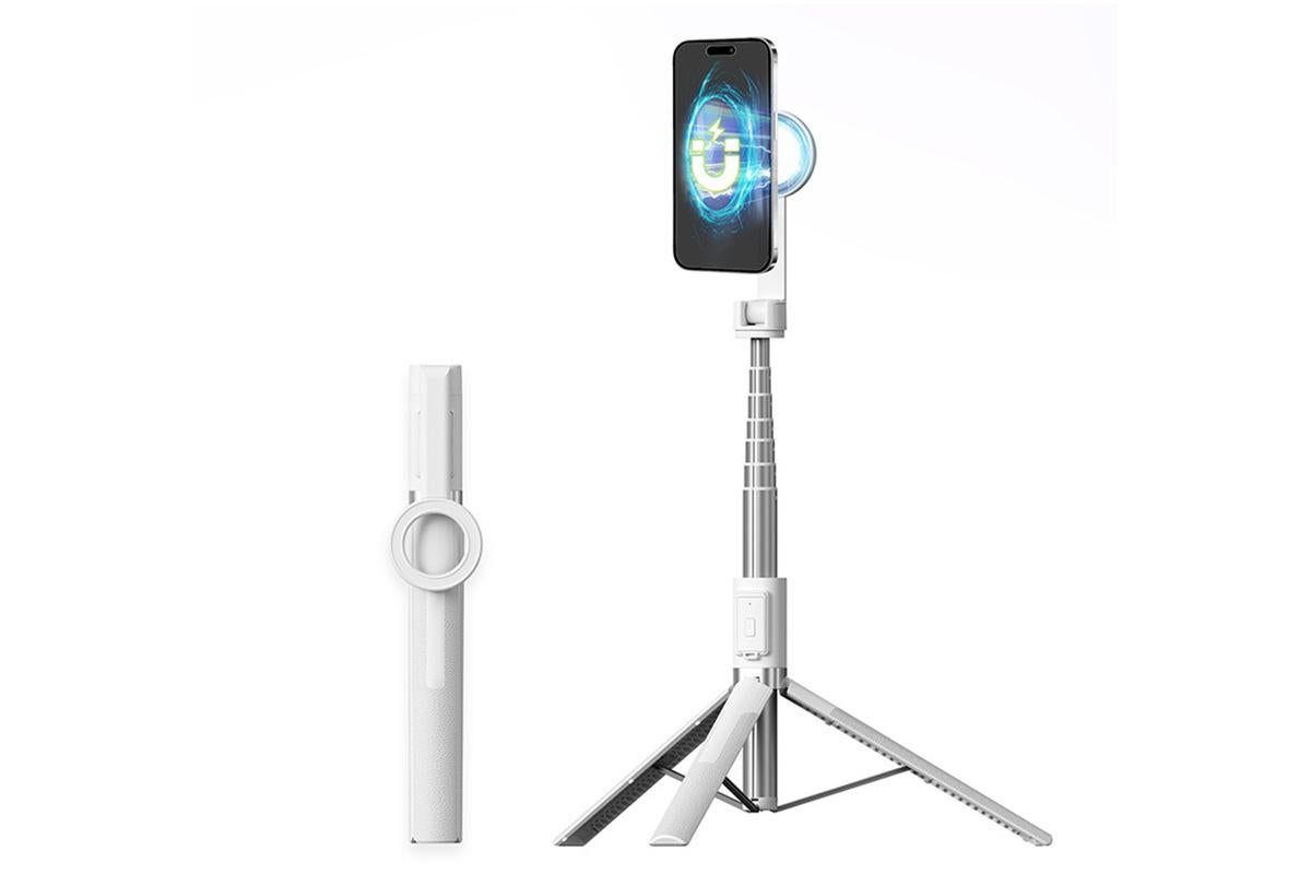 Selfie Stick Tripod 360-degree Rotatable Tripod for iPhone Android - White